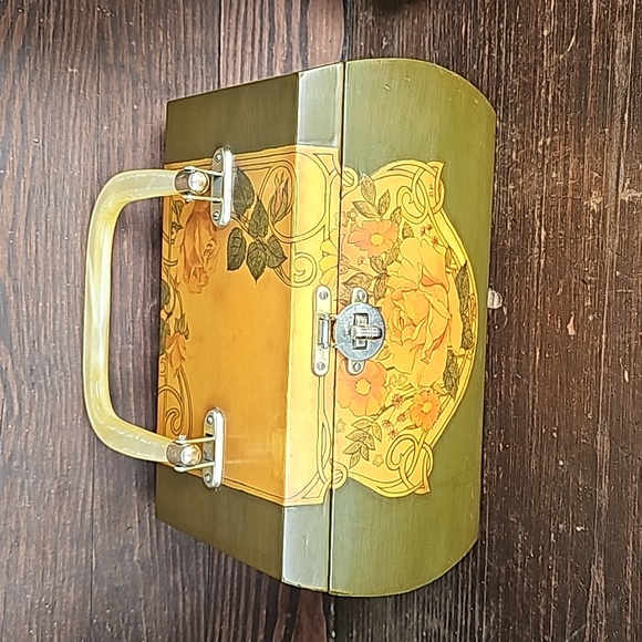 VTG 70s Wooden Handbag - Picture 2 of 16
